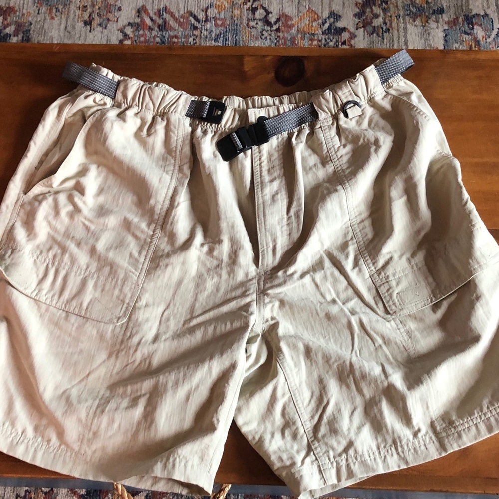 Men's Tan Shorts with Adjustable Belt